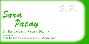 sara patay business card